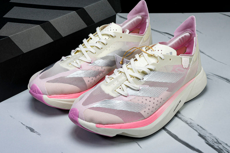 ADIZERO ADIOS Pro 3 - CHALK WHITE/SILVER METALLIC/CLEAR PINK