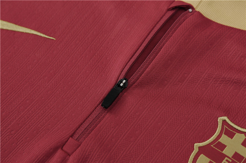 Barcelona Red/Gold 1/4 Zip Training Tracksuit 24/25