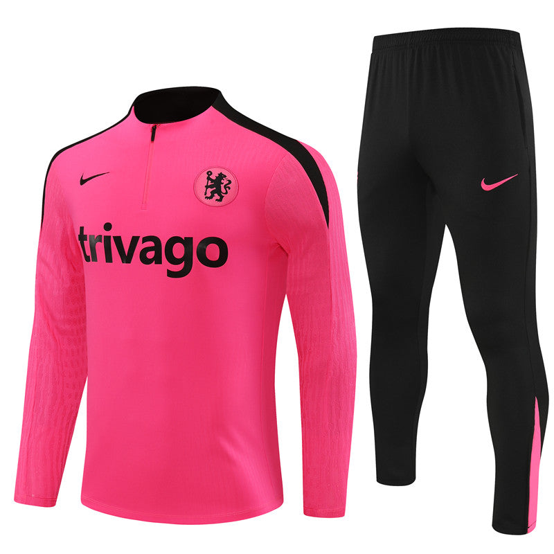 Chelsea Pink 1/4 Zip Training Tracksuit 24/25