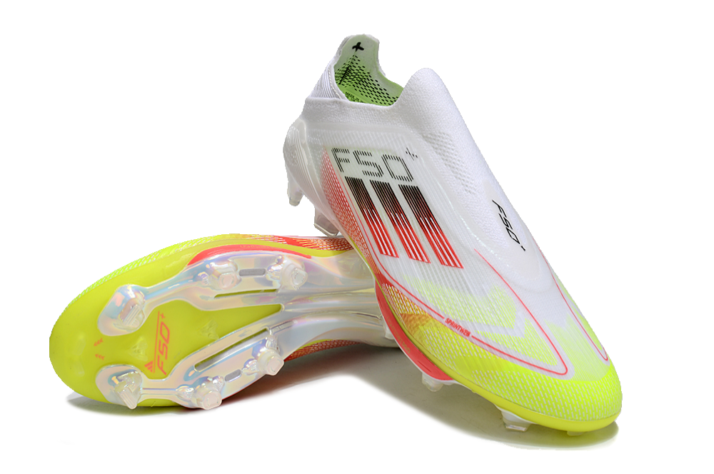 Adidas F50+ Laceless FG White/Red/Yellow