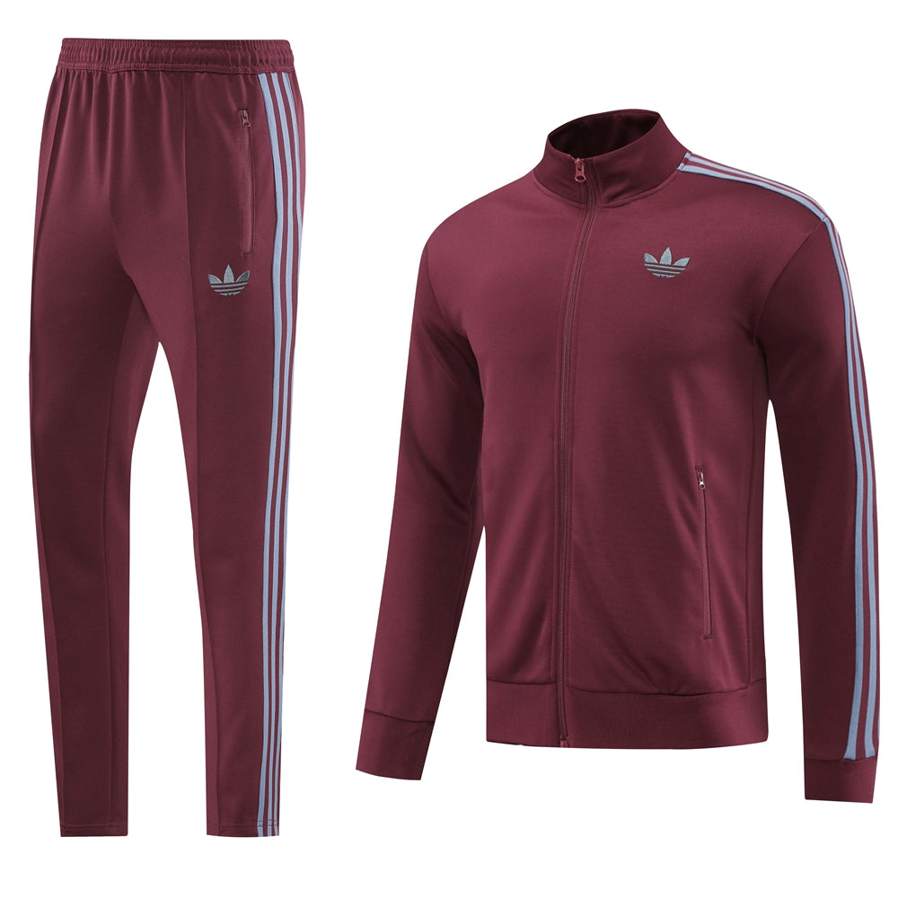 Adidas Bold Training Tracksuit Full Zip Mahogany Cheery/Dusk Gray