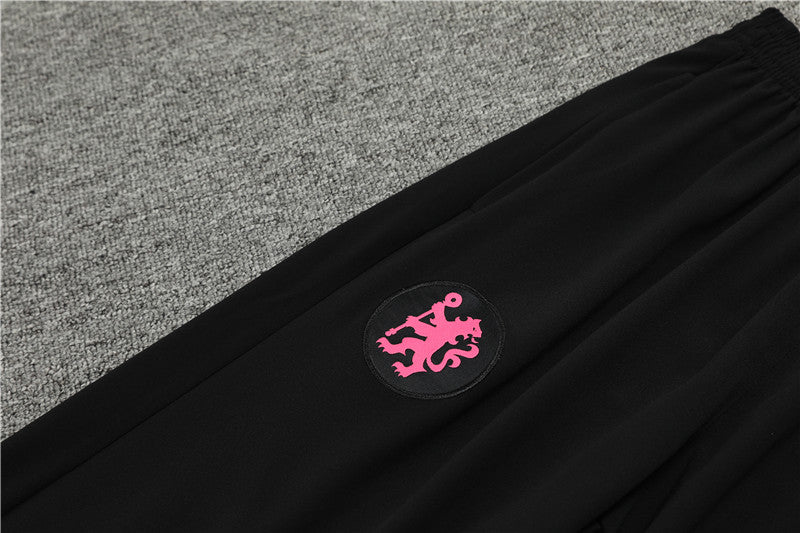 Chelsea Black/ Pink 1/4 Zip Training Tracksuit 24/25