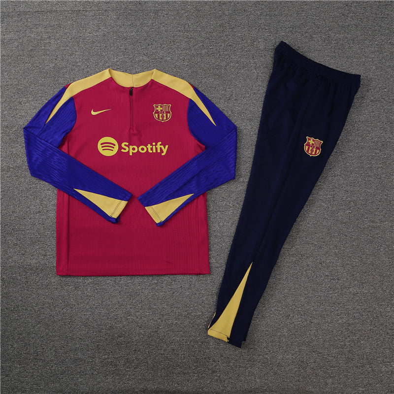 Barcelona Red/Gold 1/4 Zip Training Tracksuit 24/25