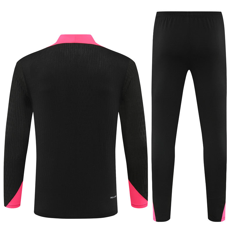 Chelsea Black/ Pink 1/4 Zip Training Tracksuit 24/25