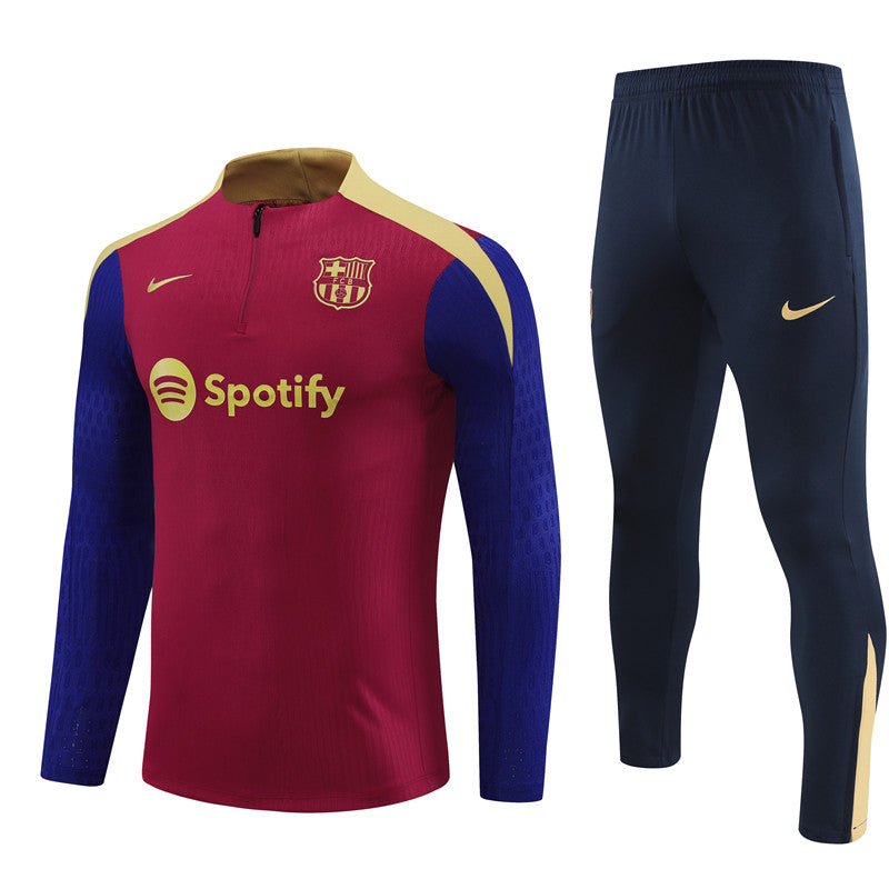 Barcelona Red/Gold 1/4 Zip Training Tracksuit 24/25