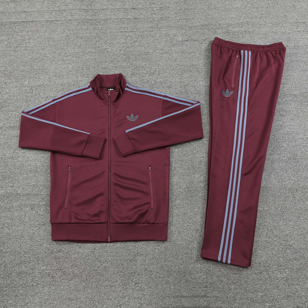 Adidas Bold Training Tracksuit Full Zip Mahogany Cheery/Dusk Gray