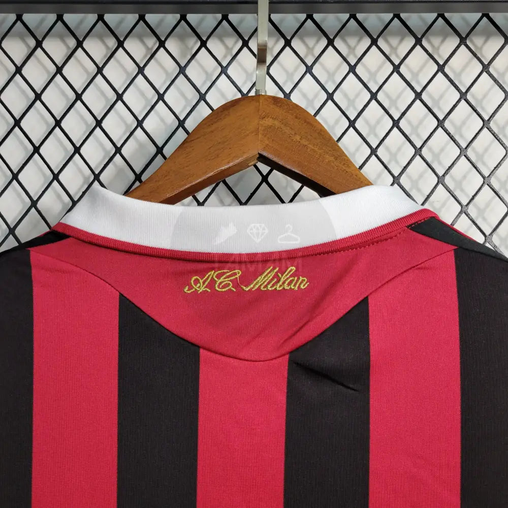 Ac Milan Home Kit Retro Long Sleeves 09/10 Football Jersey