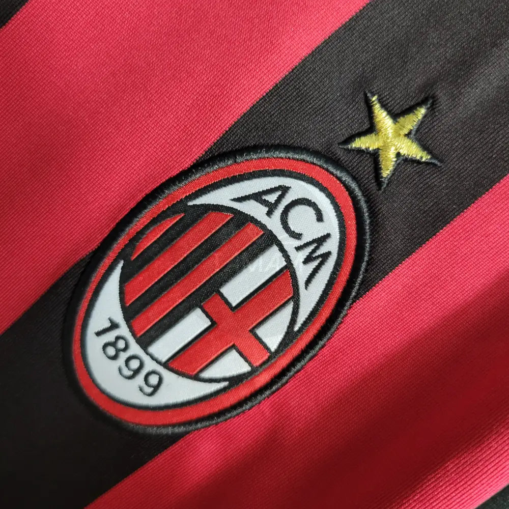 Ac Milan Home Kit Retro Long Sleeves 09/10 Football Jersey