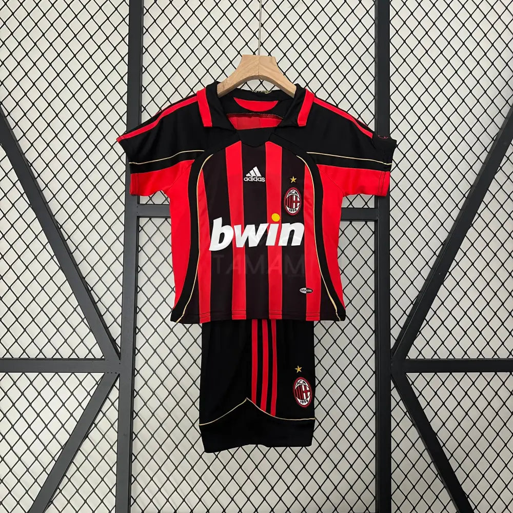 Ac Milan Home Retro Kit Kids 06/07 Football Jersey