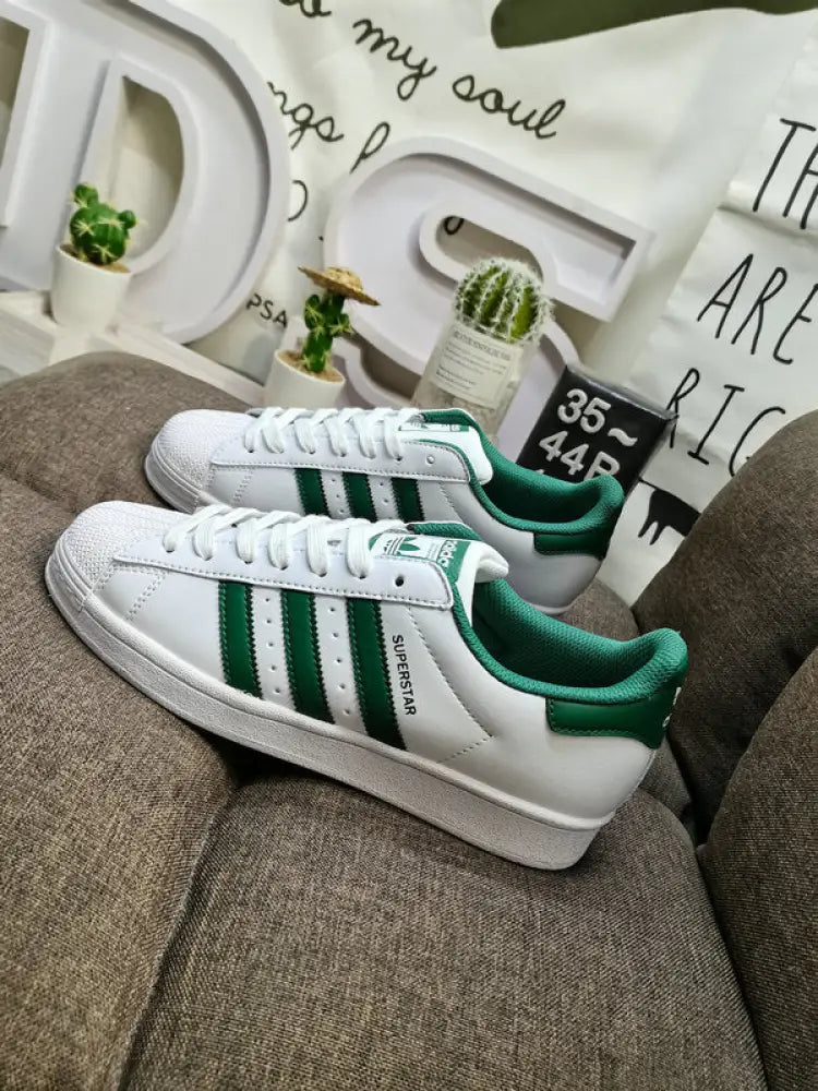 Adidas Superstar White and Green - Main Image
