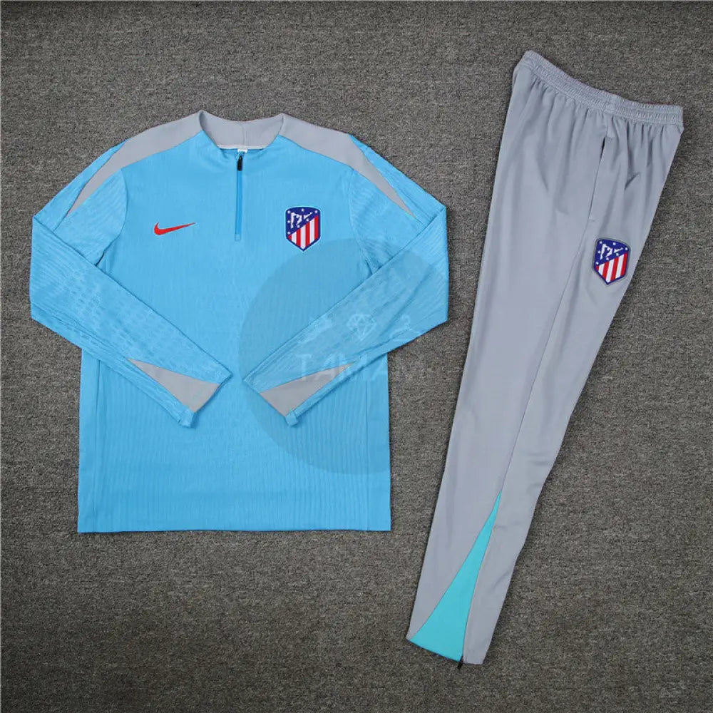 Atletico Madrid Blue/Grey 1/4 Zip Training Tracksuit 24/25