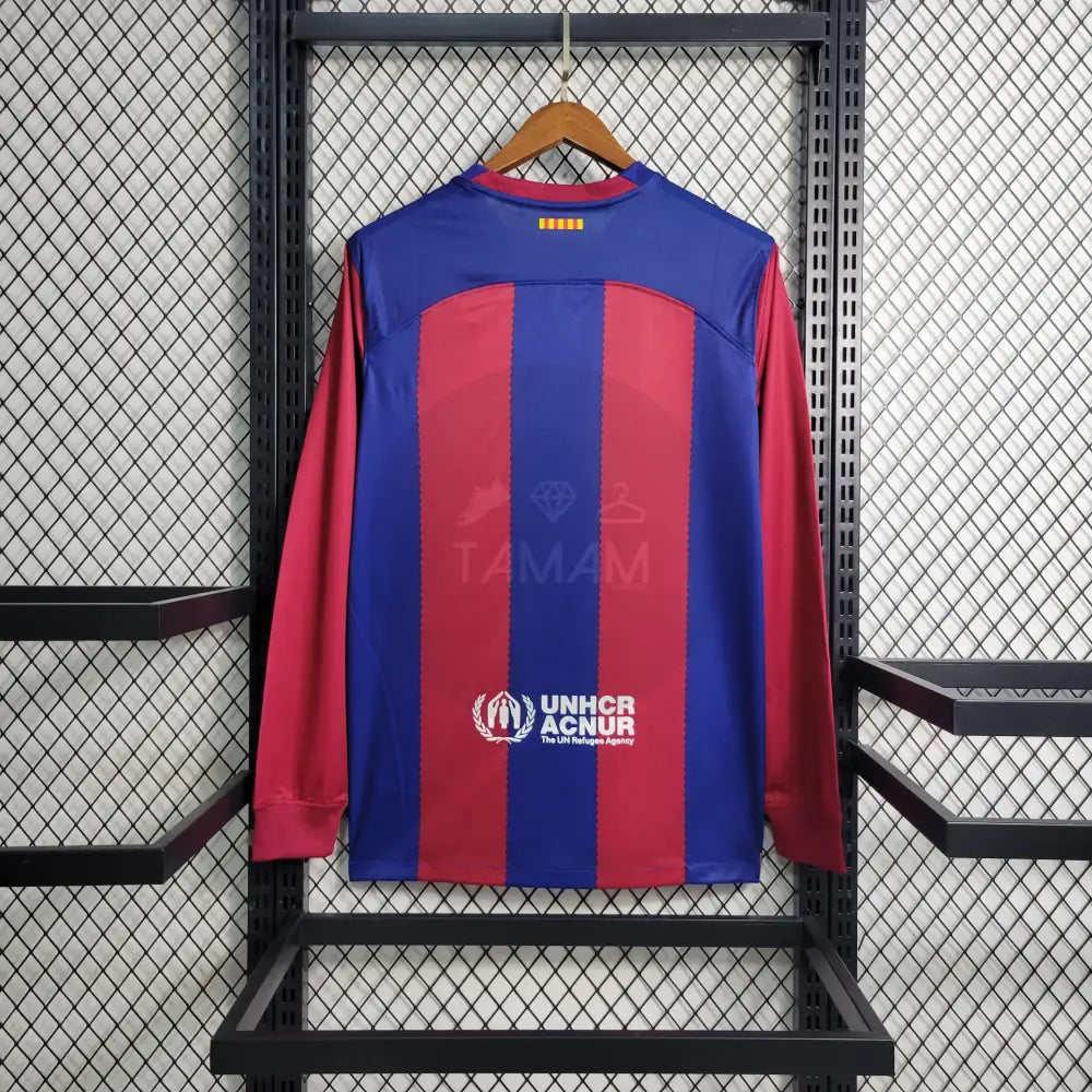 Barcelona Home Kit 23/24 Long Sleeves Sleeves Football Jersey