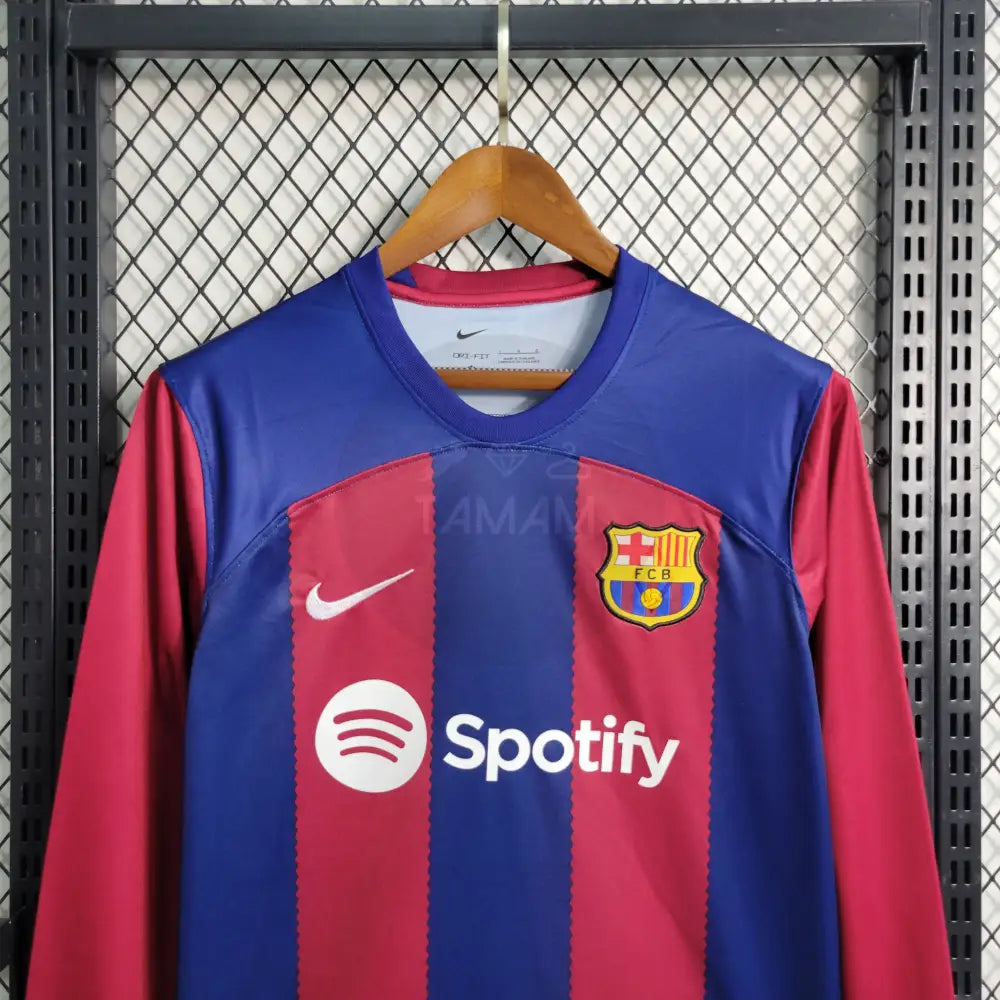Barcelona Home Kit 23/24 Long Sleeves Sleeves Football Jersey