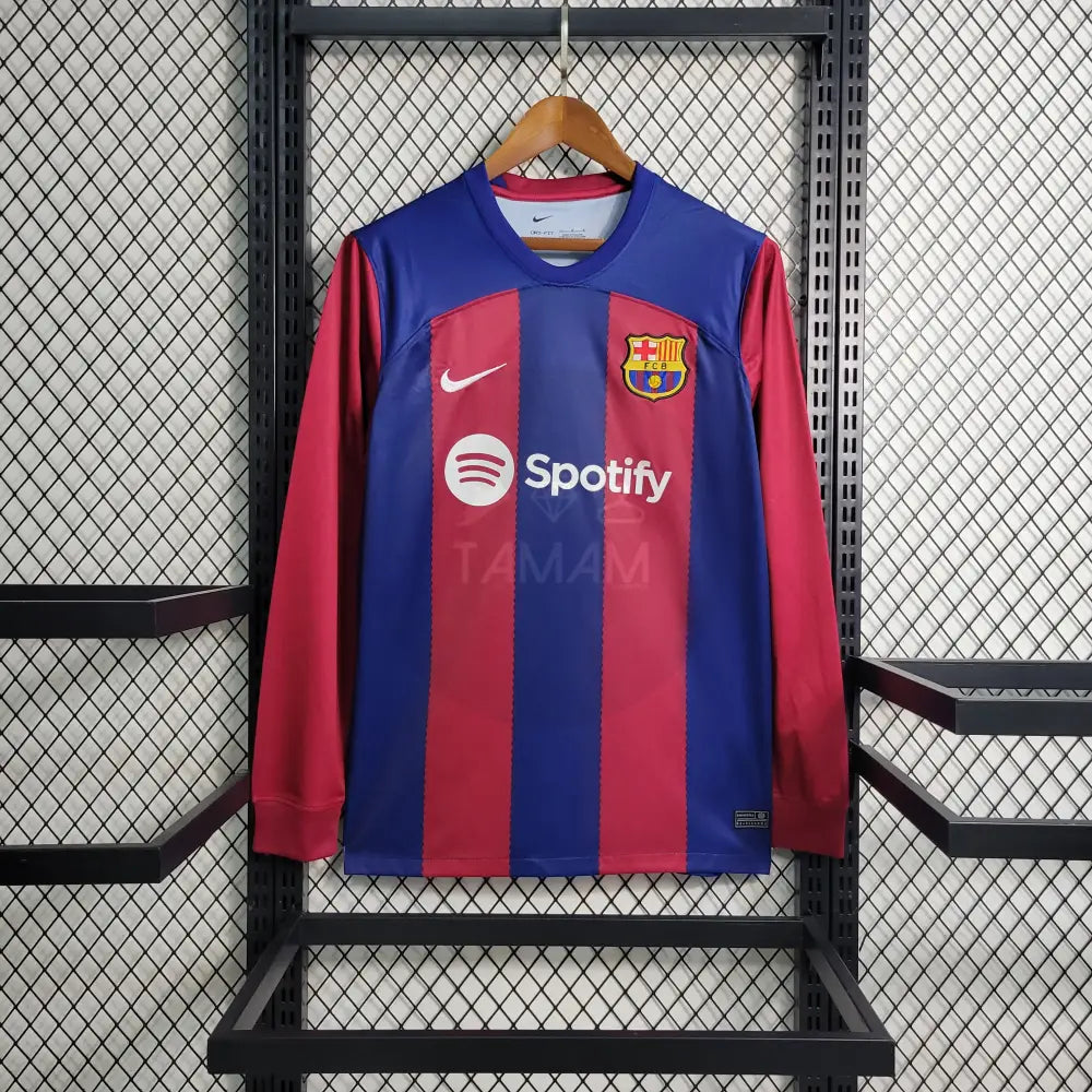Barcelona Home Kit 23/24 Long Sleeves Sleeves Football Jersey