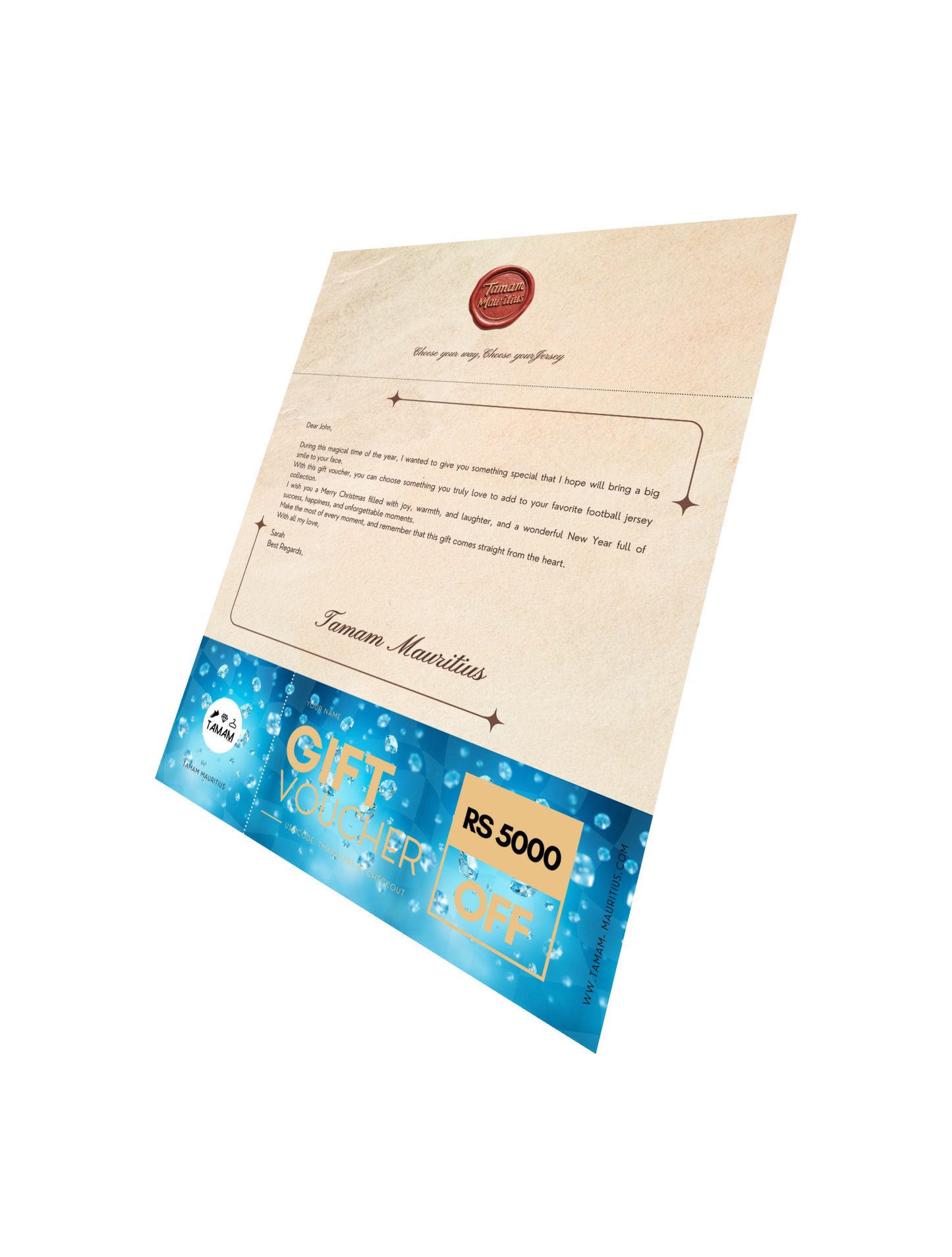 Personalised GIFT VOUCHERS + Free greeting card
