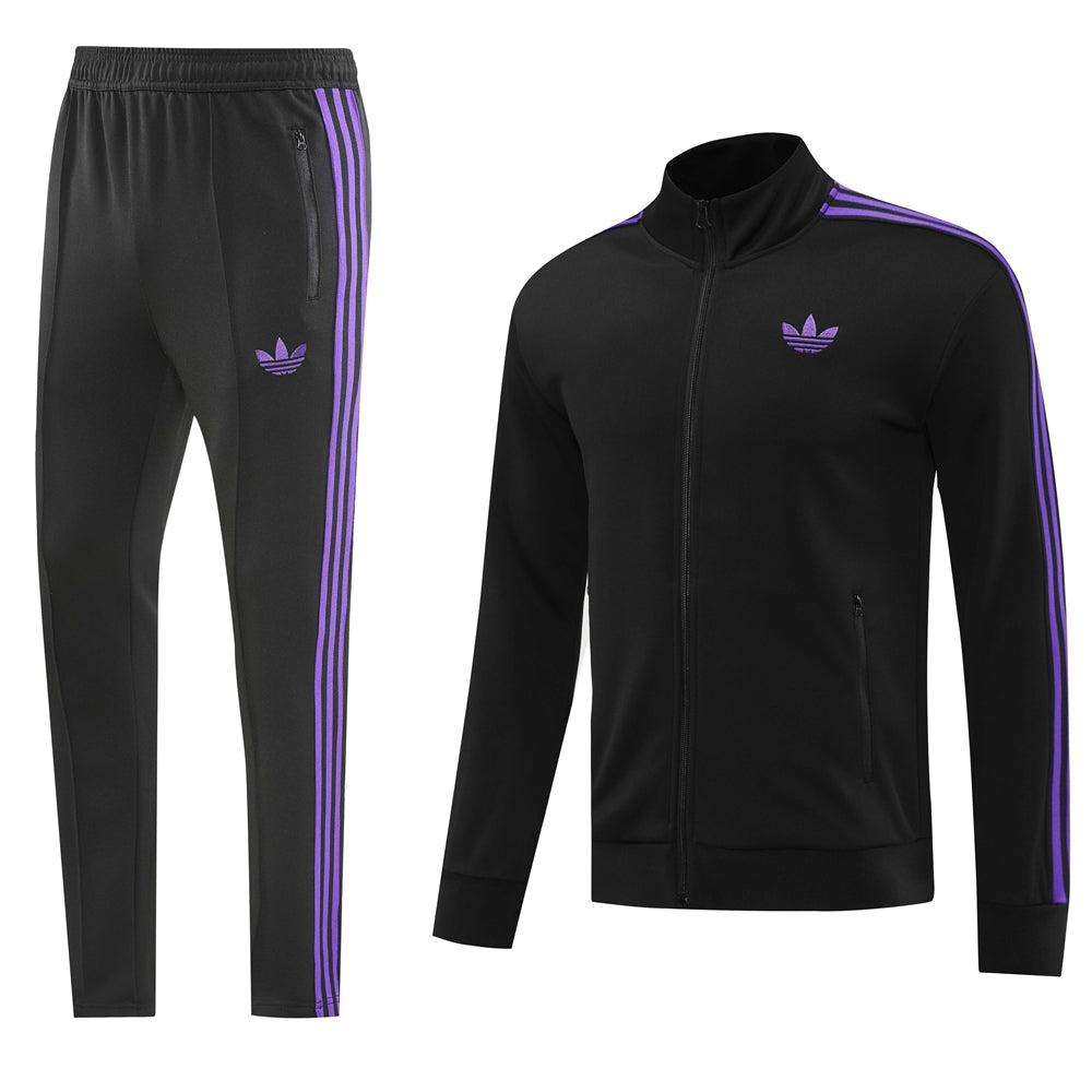 Adidas Bold Training Full Zip Tracksuit Black Purple