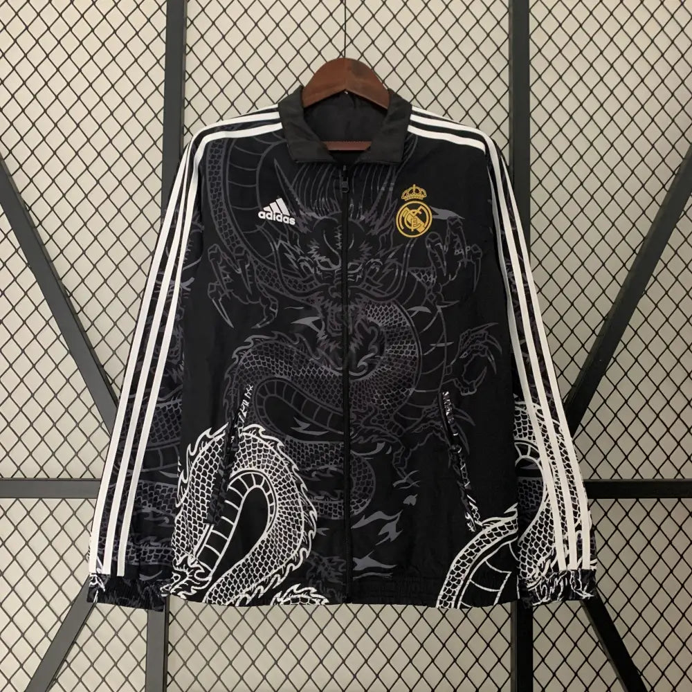 *Edp* Real Madrid Dragon Edition Black Reversible Windbreaker 23/24