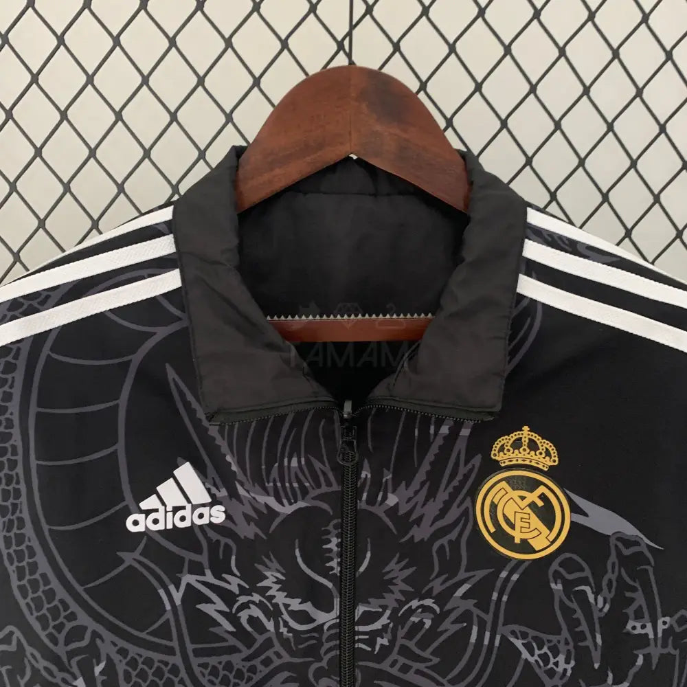*Edp* Real Madrid Dragon Edition Black Reversible Windbreaker 23/24