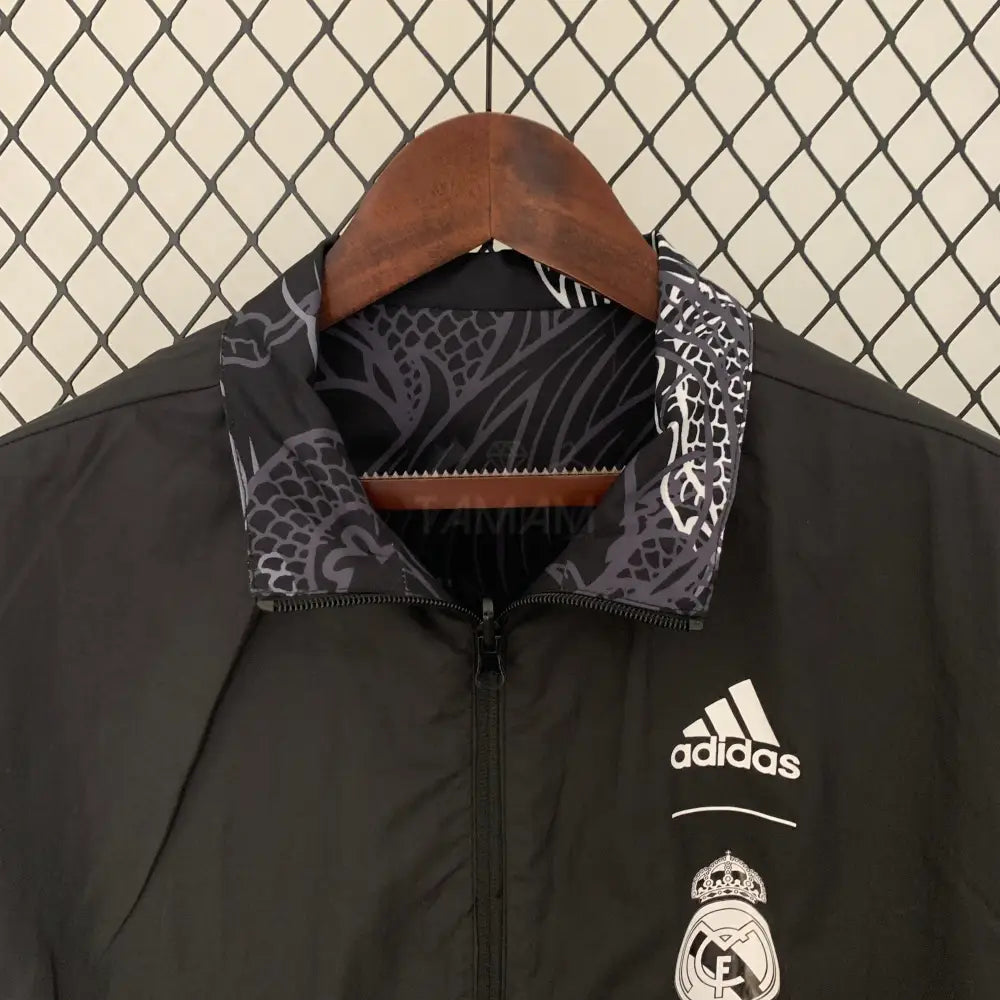 *Edp* Real Madrid Dragon Edition Black Reversible Windbreaker 23/24