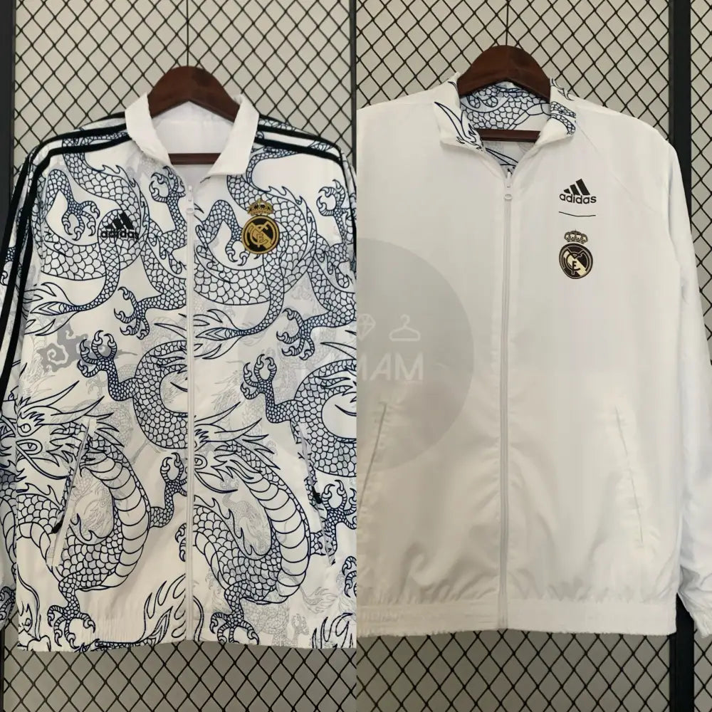 *Edp* Real Madrid Dragon Edition White Reversible Windbreaker 23/24