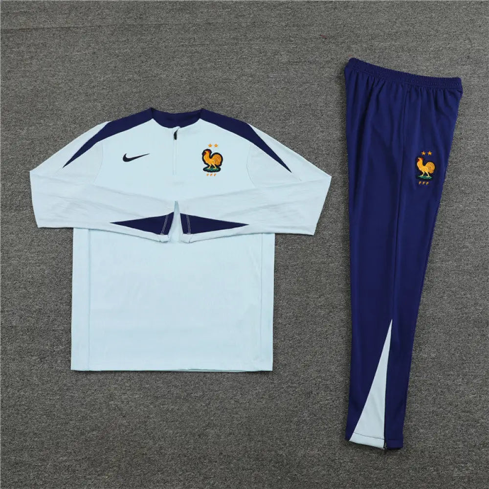 France Light Blue 1/4 Zip Training Tracksuit 24/25 International