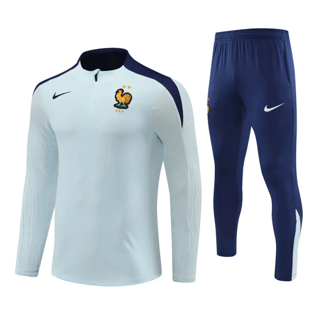 France Light Blue 1/4 Zip Training Tracksuit 24/25 International