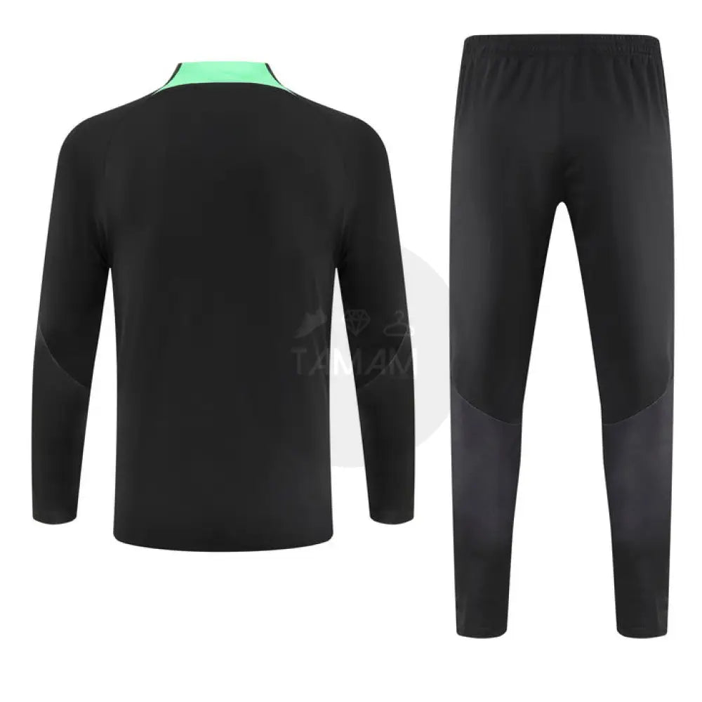 Liverpool Black/Green 1/4 Zip Training Tracksuit 23/24