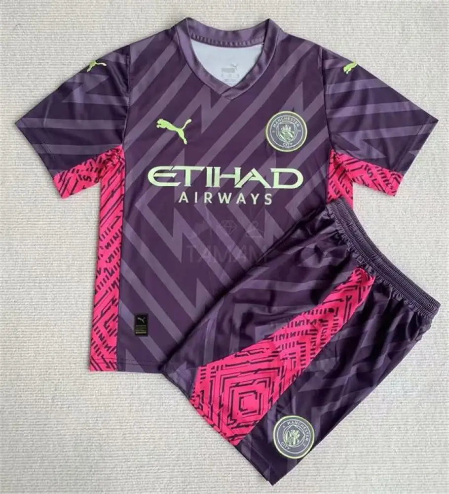 Manchester City Gk Kit Purple Kids 23/24 Football Jersey