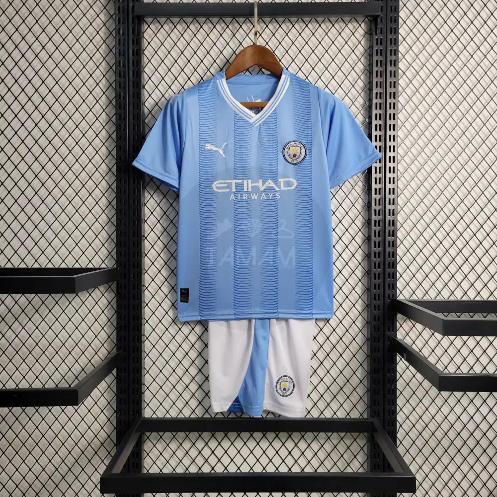 Manchester City Home Kit Kids 23/24 Football Jersey