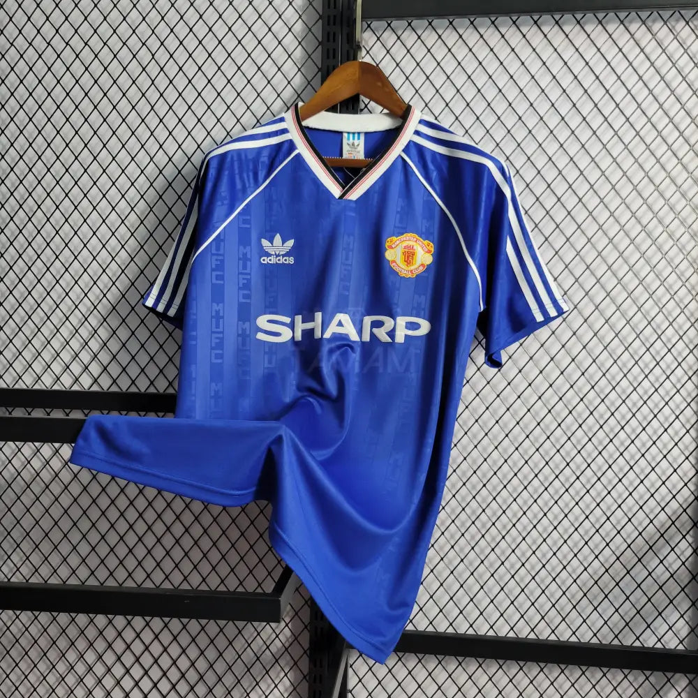 Manchester United Blue Home Kit Retro 88 Football Jersey