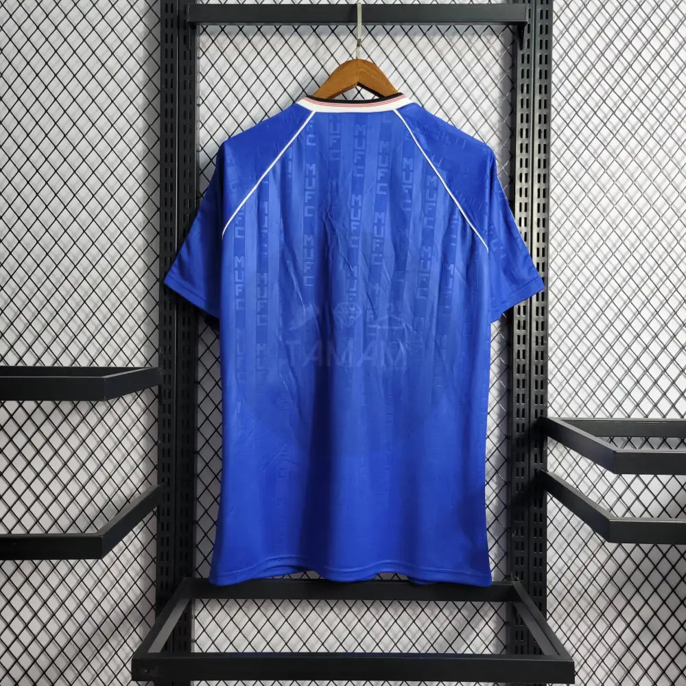 Manchester United Blue Home Kit Retro 88 Football Jersey