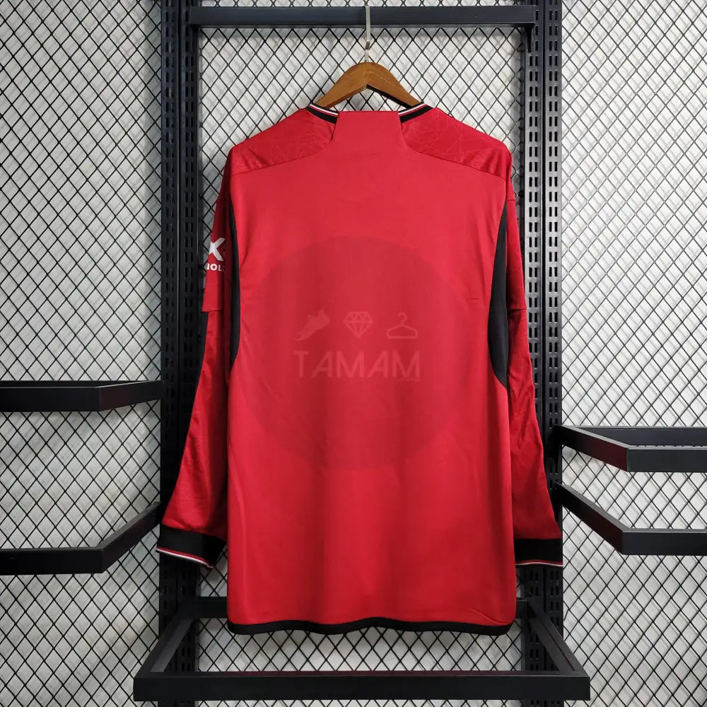 Manchester United Home Kit 23/24 Long Sleeves Sleeves Football Jersey