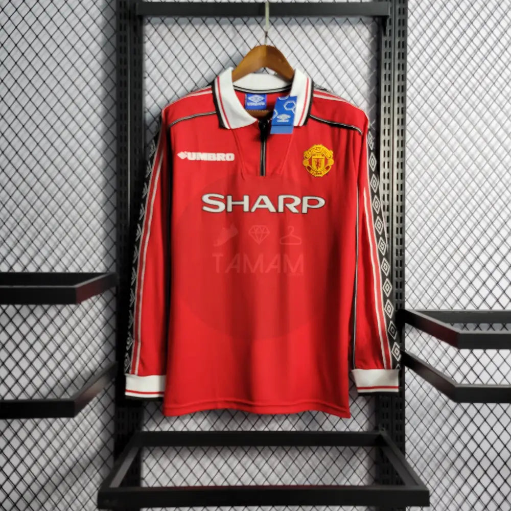 Manchester United Home Kit Retro Long Sleeves 98/99 Football Jersey