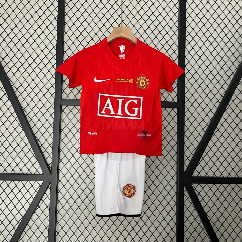 Manchester United Home Retro Kit Kids 11/12 Final 2008 Moscow Football Jersey