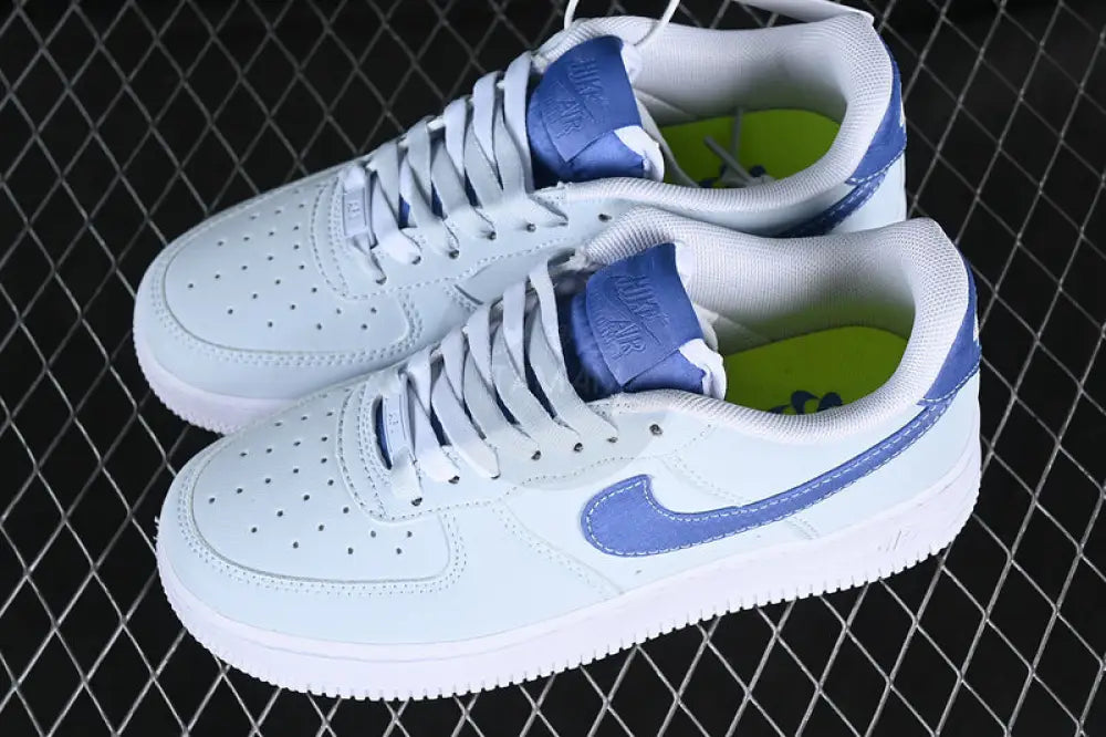 Nike Air Force 1 White And Blue Shoes