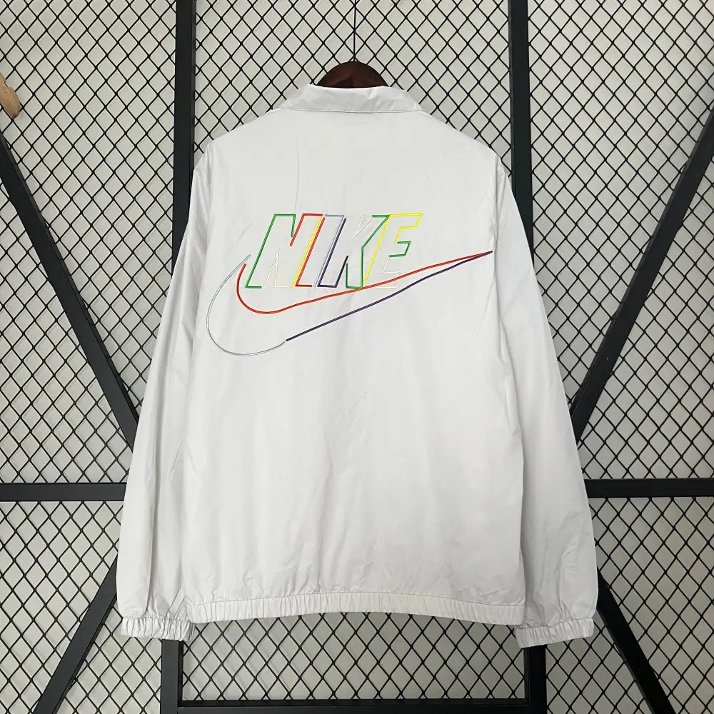 Nike Club Rainbow Embroidered Jacket White Windbreaker