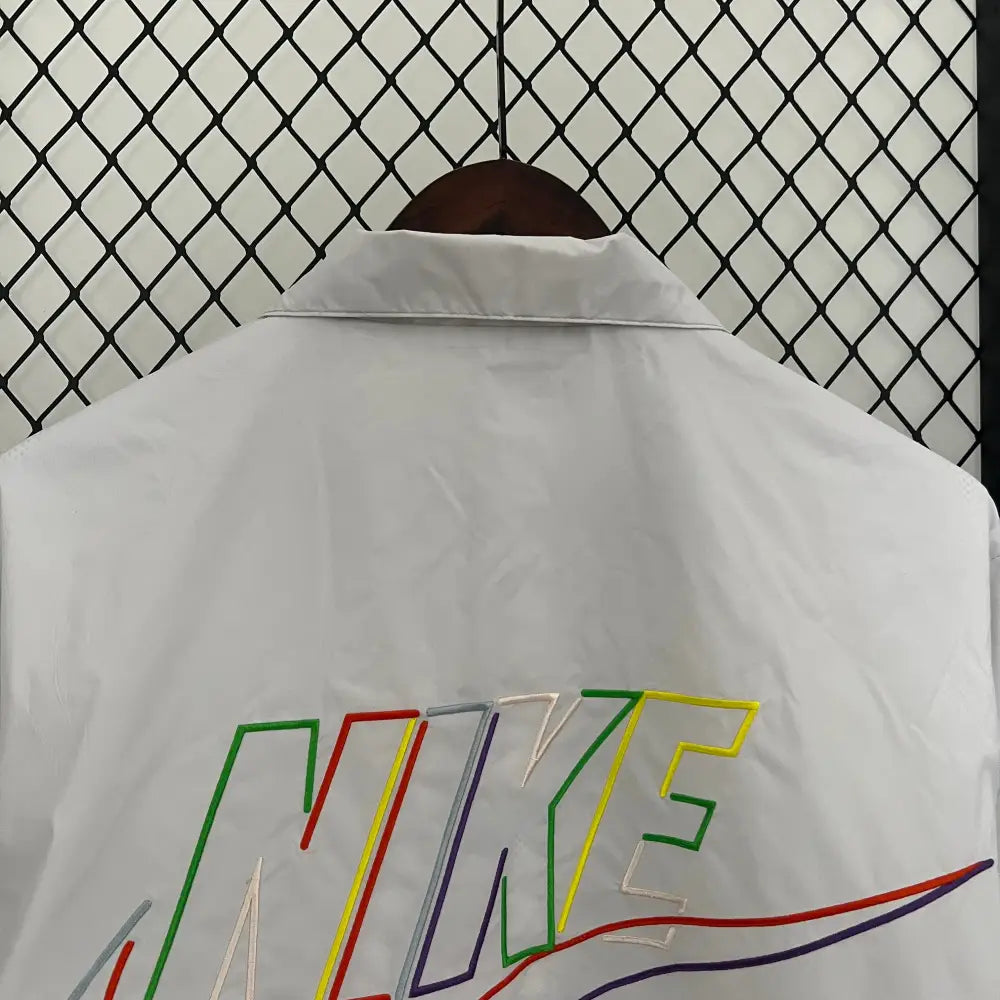 Nike Club Rainbow Embroidered Jacket White Windbreaker