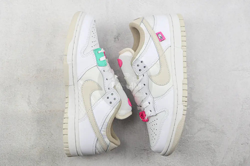 Nike Dunk Low Bling White/Tan/Pink Shoes