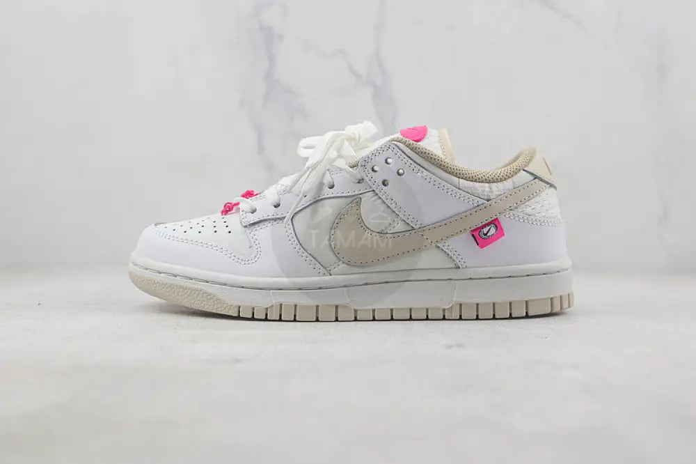 Nike Dunk Low Bling White/Tan/Pink Shoes