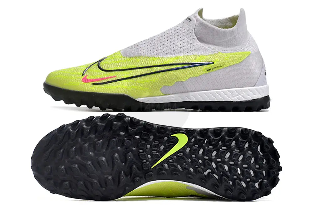 Nike Phantom Gx Elite Df Link Tf Artificial Turf - Grey/Green/Pink Soccer Cleats
