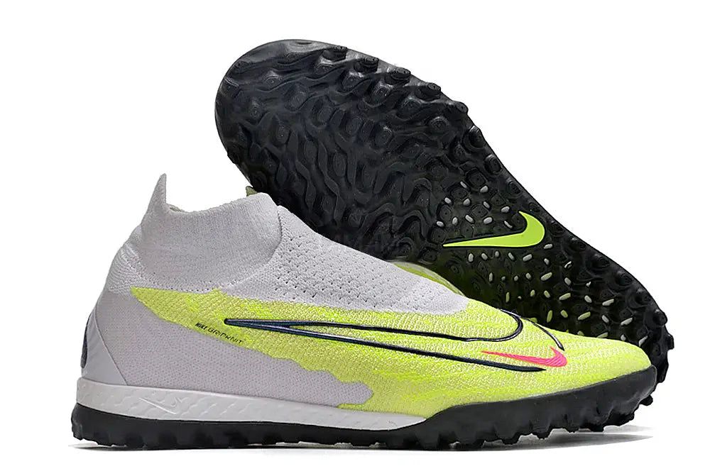 Nike Phantom Gx Elite Df Link Tf Artificial Turf - Grey/Green/Pink Soccer Cleats
