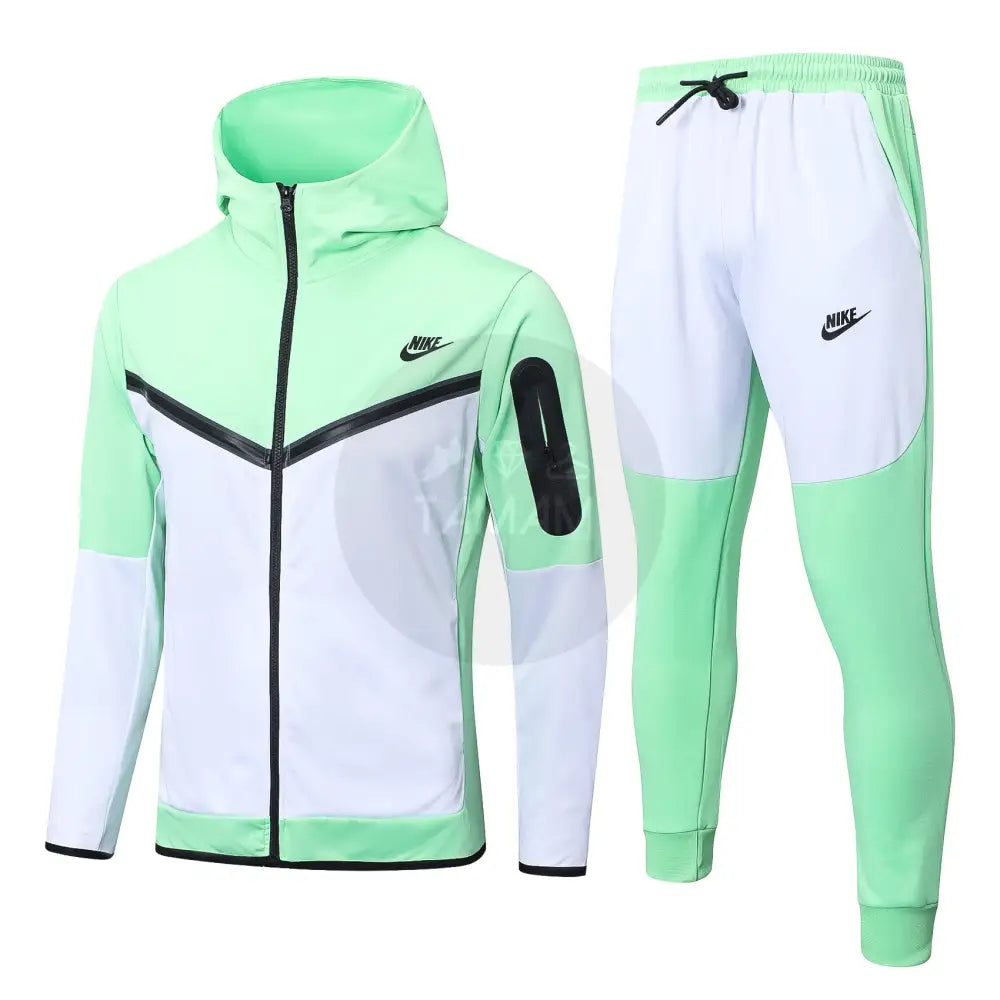 Nike Tracksuit White and Green DRI FIT