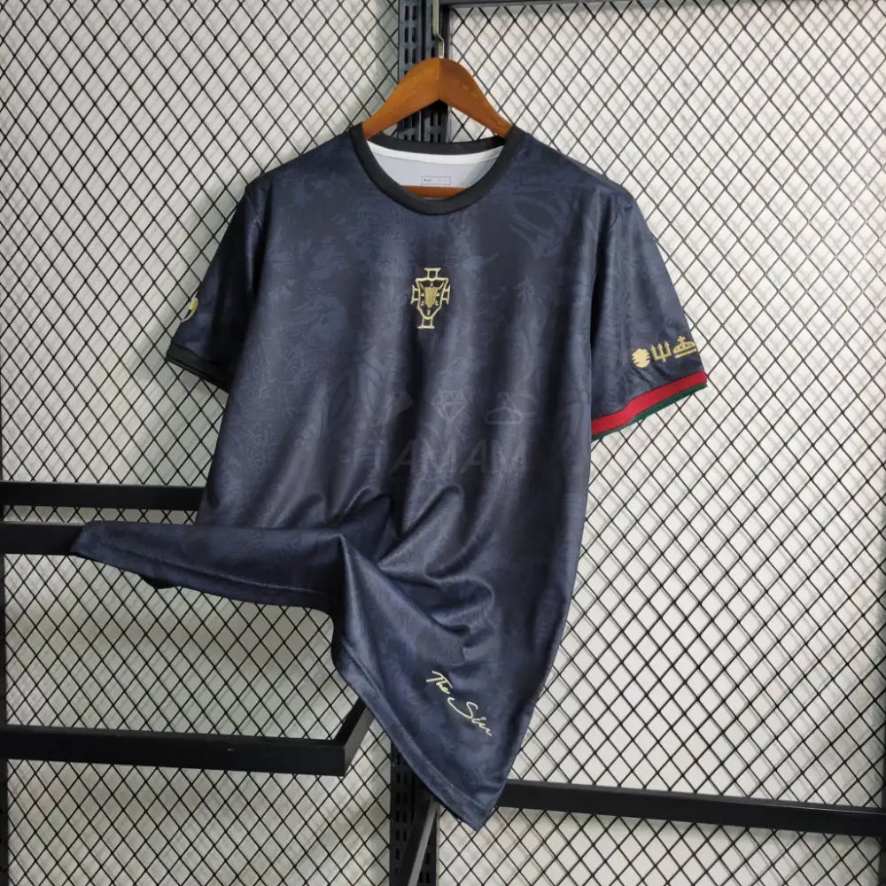 Portugal Black Special Edition Cr7 Kit 23/24 Football Jersey