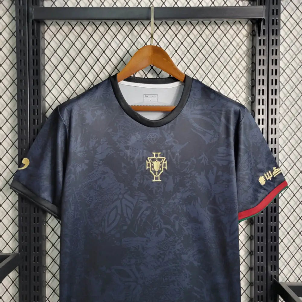 Portugal Black Special Edition Cr7 Kit 23/24 Football Jersey