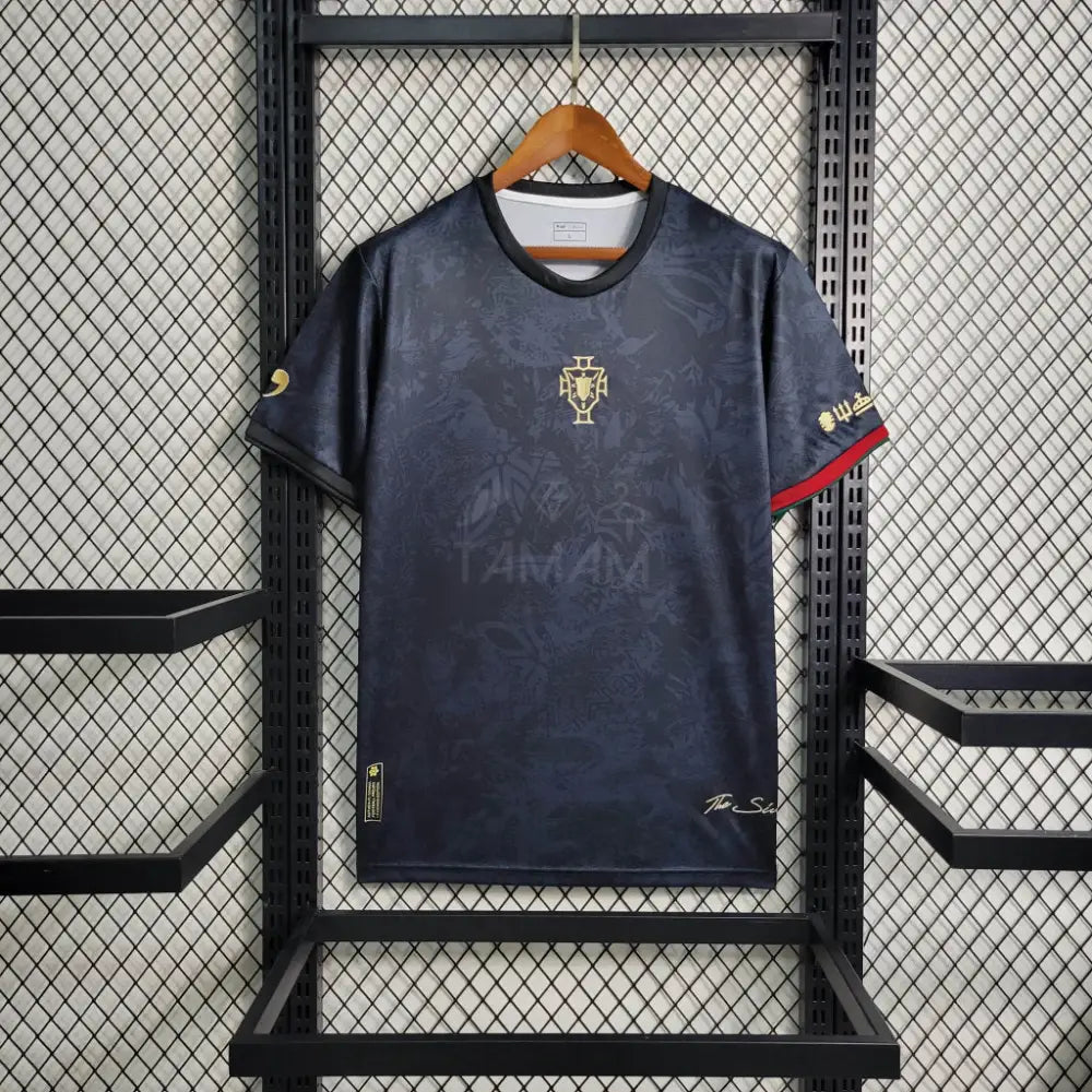 Portugal Black Special Edition Cr7 Kit 23/24 Football Jersey