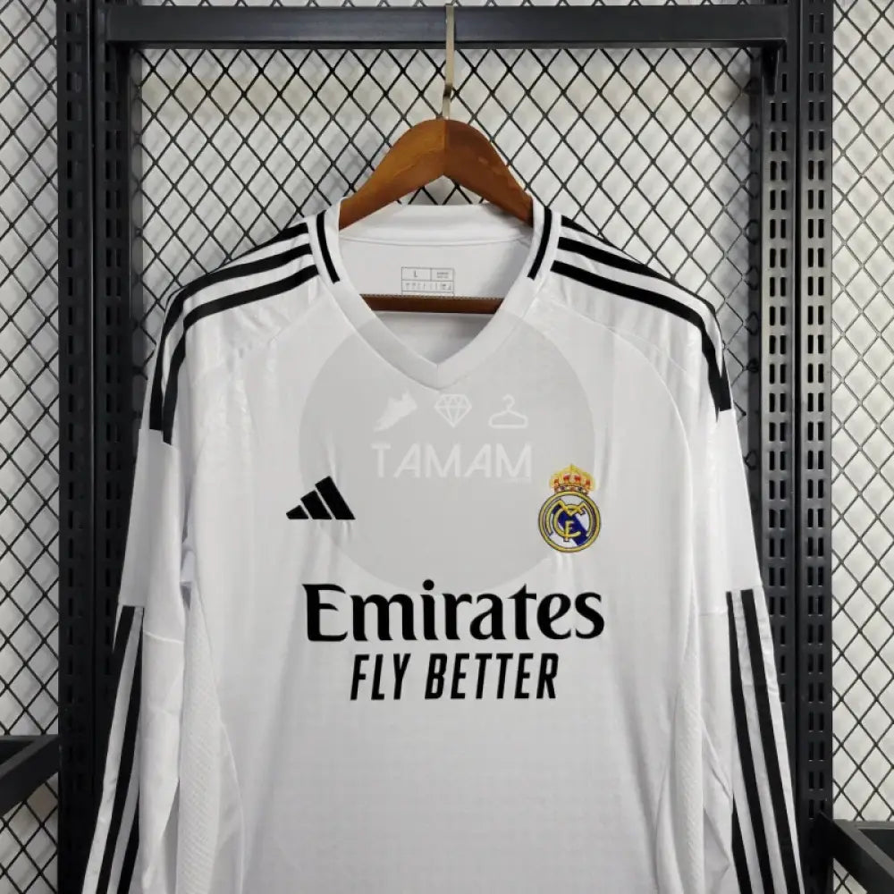 Real Madrid Home Kit 24/25 Long Sleeves Sleeves Football Jersey