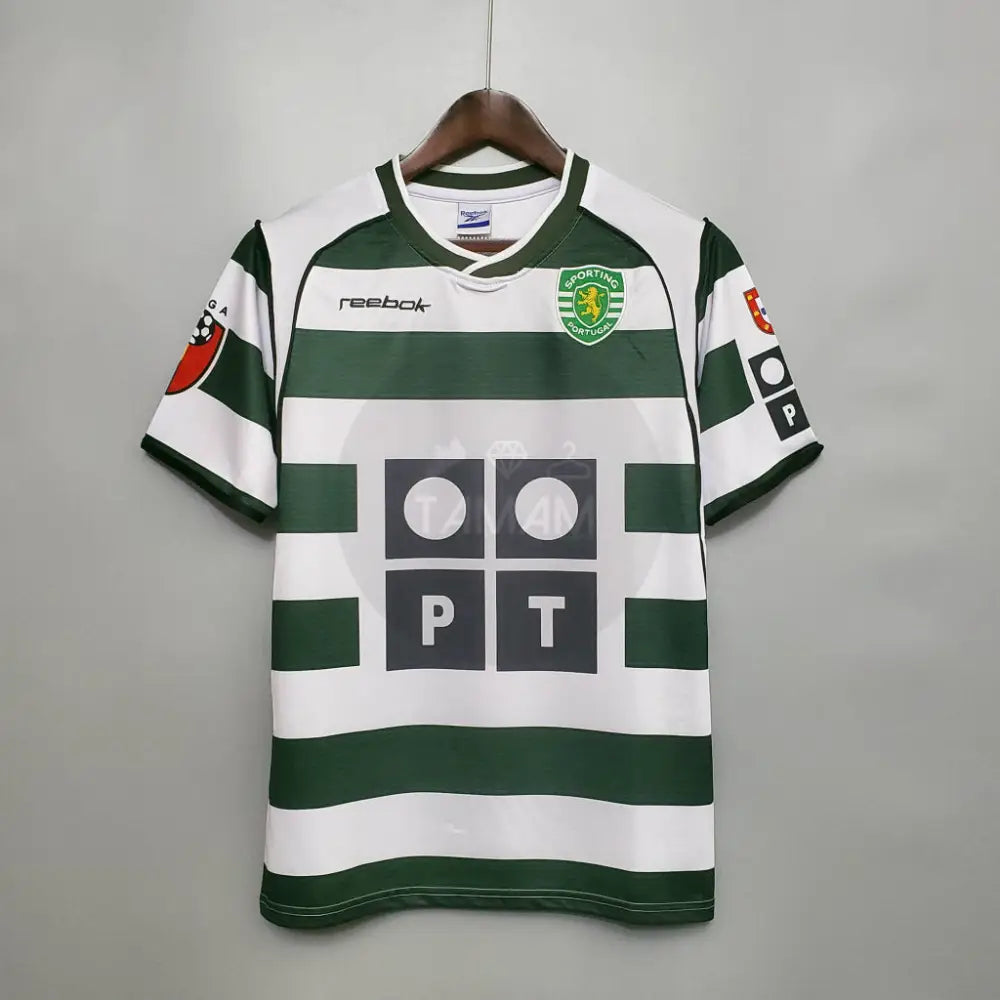 Sporting Lisbon Portugal Home Kit Retro 01/03 Football Jersey