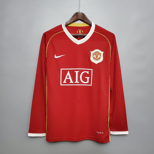 Manchester United Home Kit Retro Long Sleeves 06/07