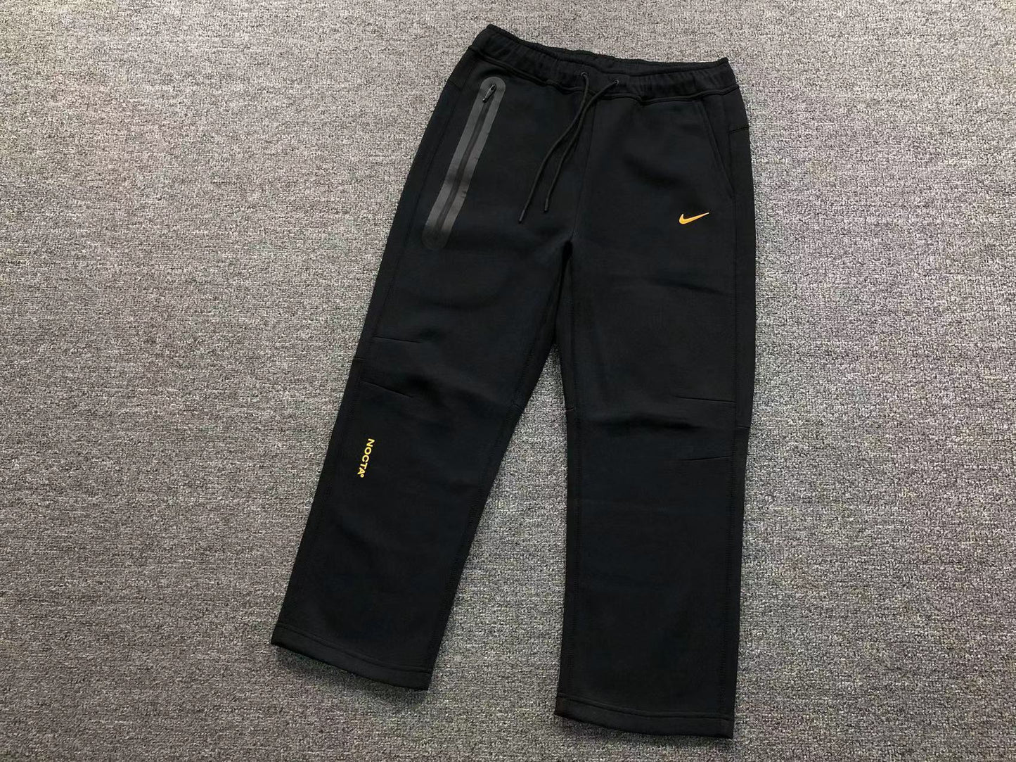 Nike Tech NOCTA Set - All Black (Yellow Swoosh)