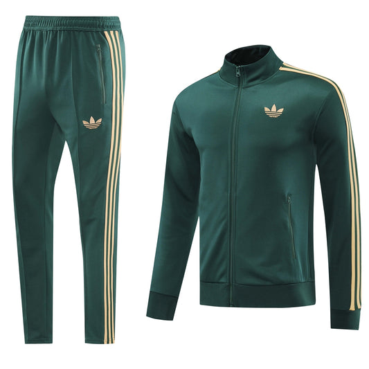 Adidas Bold Training Full Zip Tracksuit Green/Gold